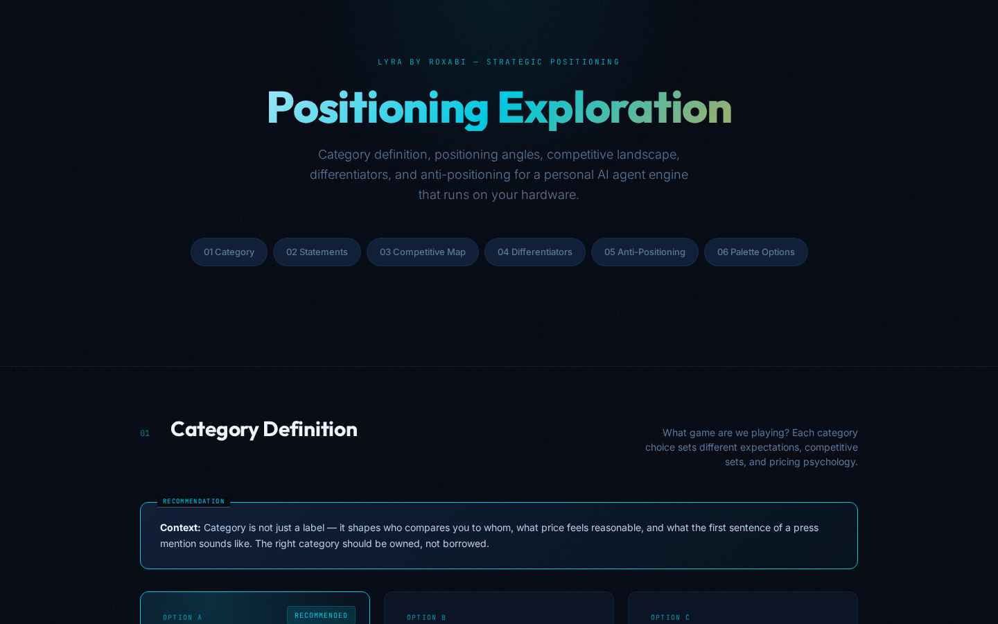 Positioning exploration